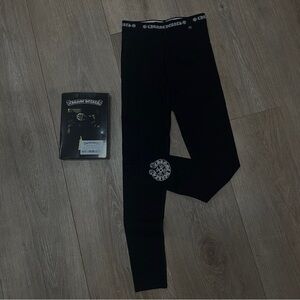 Chrome Hearts Black Logo Waistband Leggings